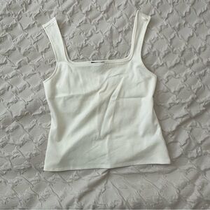 Express || white square neck wide strap stretchy top